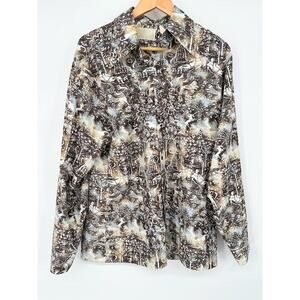 Vintage Kings Road Shirt Mens Large Button Up Long Sleeve Disco 70s Tribal Retro